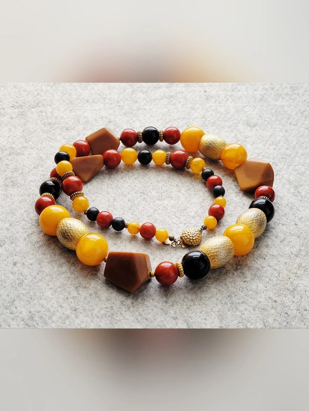VINTAGE Cadoro CHUNKY Bold Multicolor Beaded Statement Necklace